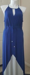 Blue/white triange maxi dress
